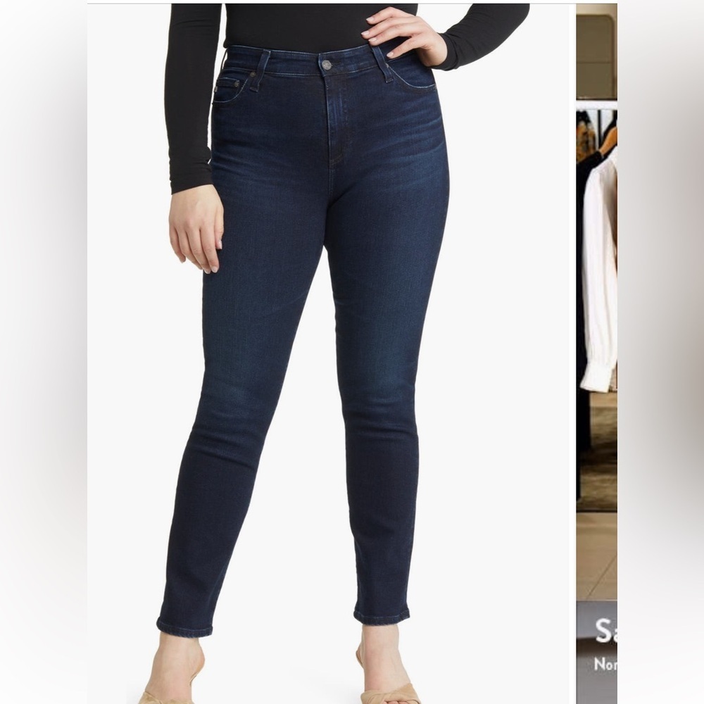 AG Adriano Goldschmied Women's Straight Leg Jeans - Dark Blue